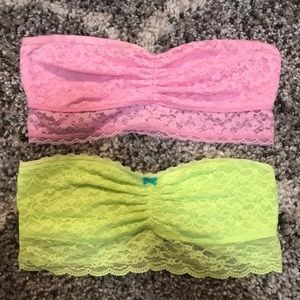 Pink and Green Aerie Bralettes